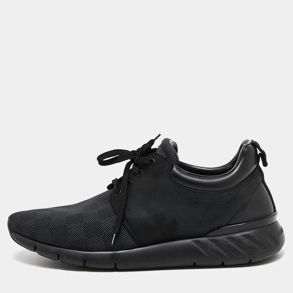 商品[二手商品] Louis Vuitton|Louis Vuitton Black Damier Nylon and Leather Fastlane Sneakers Size 43,价格¥4350,第1张图片