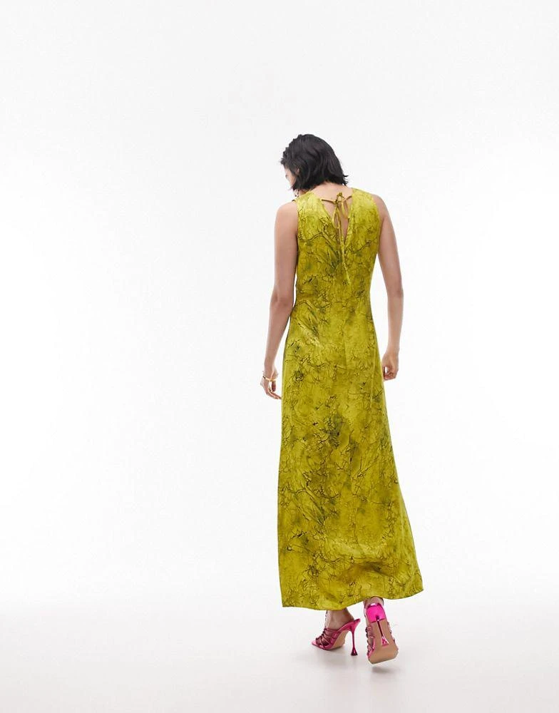 商品Topshop|Topshop marbled yellow built up slip dress,价格¥110,第3张图片详细描述