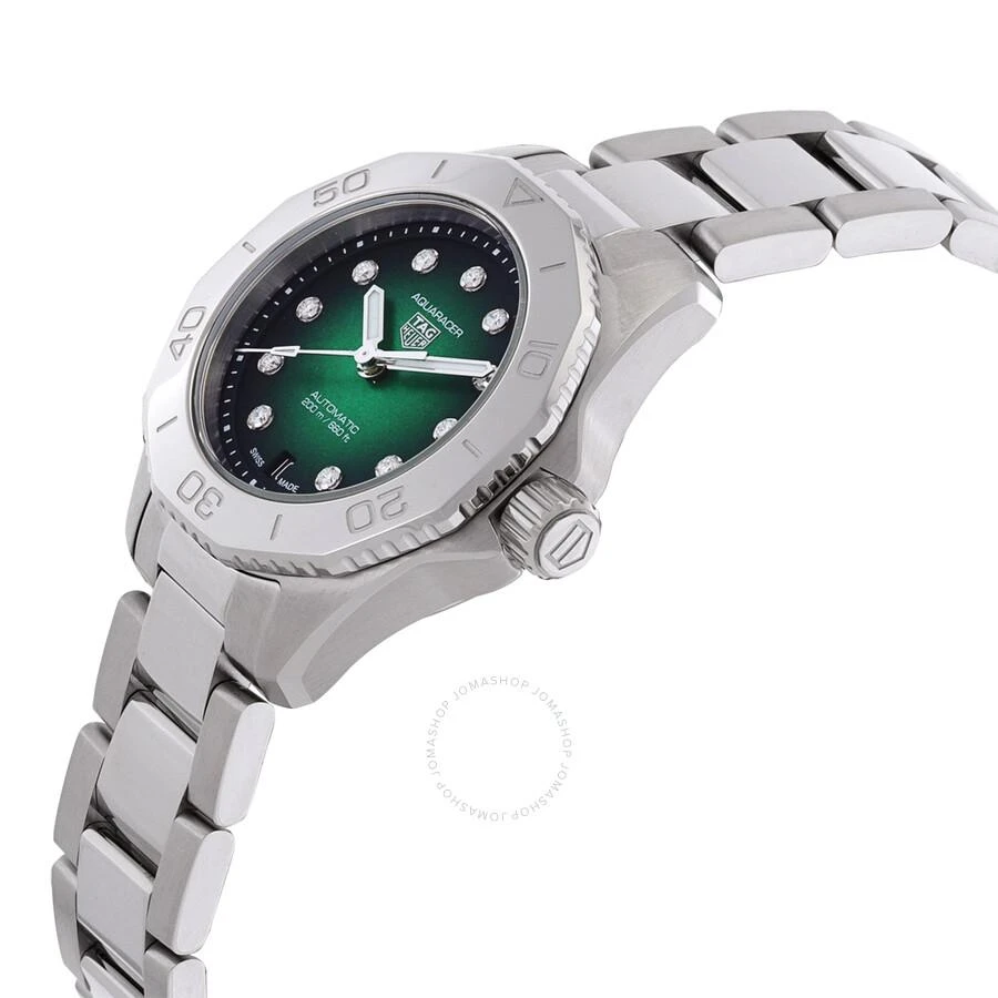 商品TAG Heuer|Aquaracer Automatic Diamond Green Dial Ladies Watch WBP2415.BA0622,价格¥19971,第2张图片详细描述