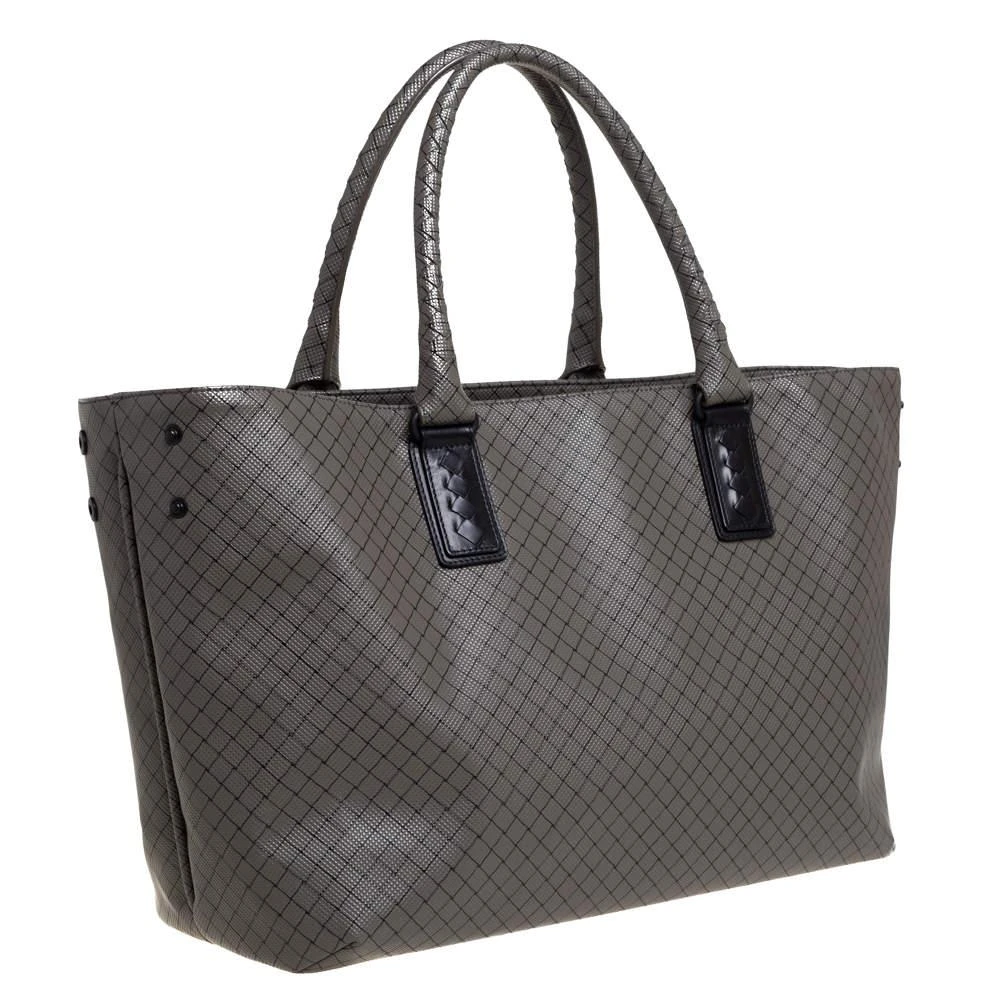 商品[二手商品] Bottega Veneta|Bottega Veneta Grey/Black PVC and Leather Marco Polo Tote,价格¥7503,第3张图片详细描述