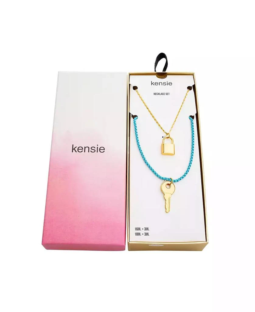 商品Kensie|Yellow Gold-Tone Key and Lock Necklace Set,价格¥232,第2张图片详细描述