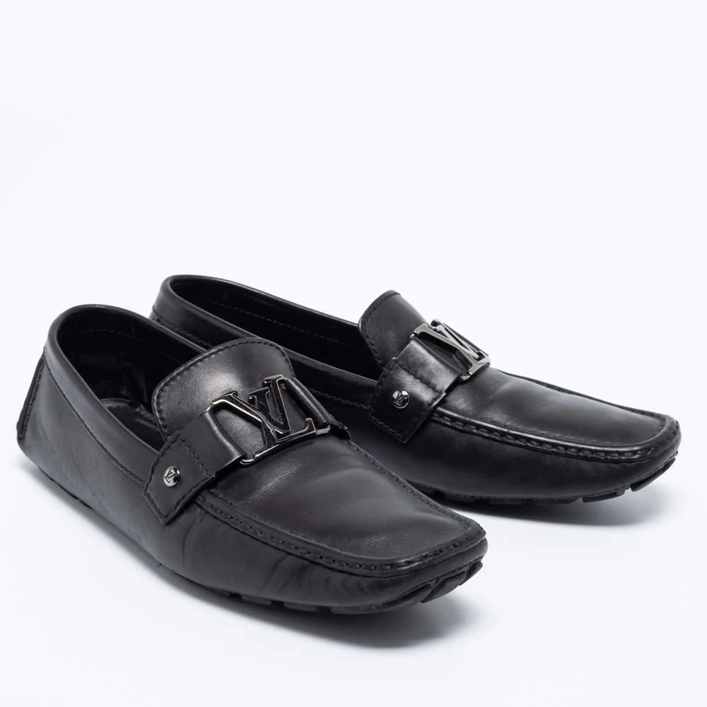 商品[二手商品] Louis Vuitton|Louis Vuitton Black Leather Monte Carlo Loafers Size 43,价格¥2614,第4张图片详细描述