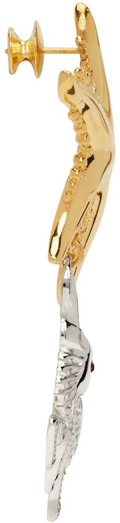 Gold & Silver Starfish & Deer Pendant Earrings商品第2张图片规格展示