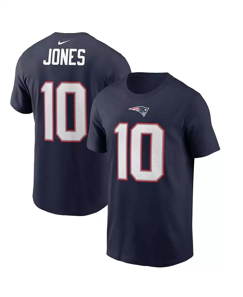 商品NIKE|Men's Mac Jones Navy New England Patriots 2021 NFL Draft First Round Pick Player Name & Number T-shirt,价格¥301,第1张图片