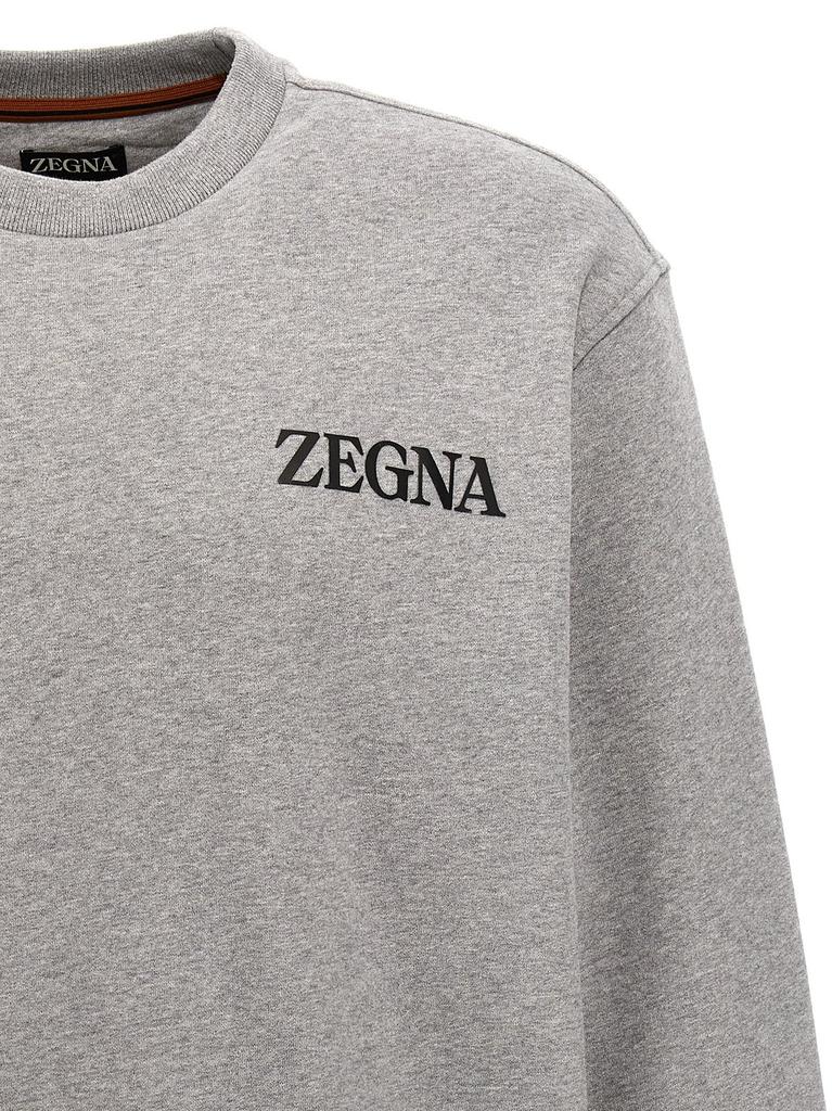 Ermenegildo Zegna Logo Embossed Crewneck Sweatshirt商品第3张图片规格展示