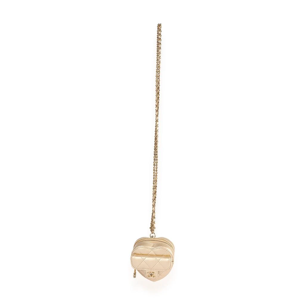 Chanel Gold Quilted Lambskin Leather Heart Shoulder Bag  商品