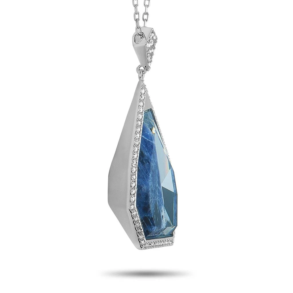 商品Swarovski|Rhodium-Plated Stainless Steel Blue and Clear Crystals Pendant Necklace,价格¥671,第2张图片详细描述