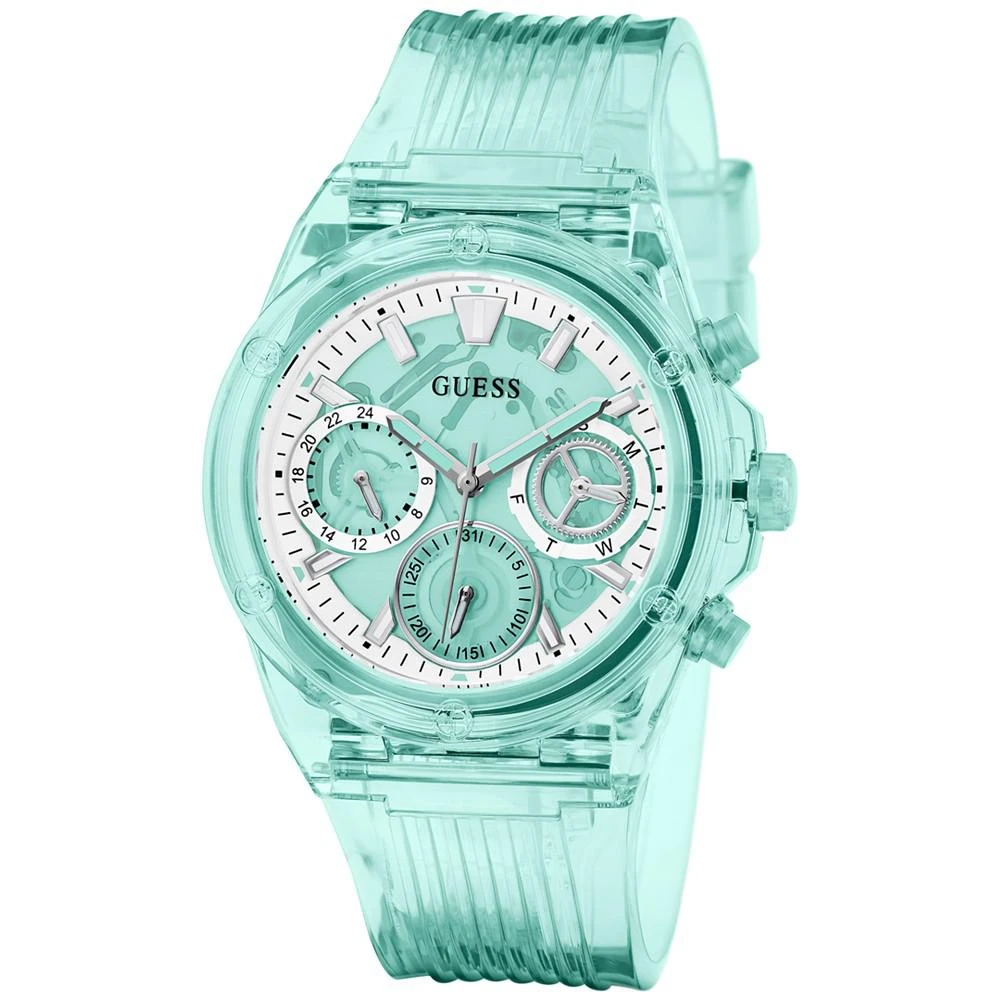 商品GUESS|Women's Turquoise Silicone Strap Watch 39mm,价格¥864,第2张图片详细描述