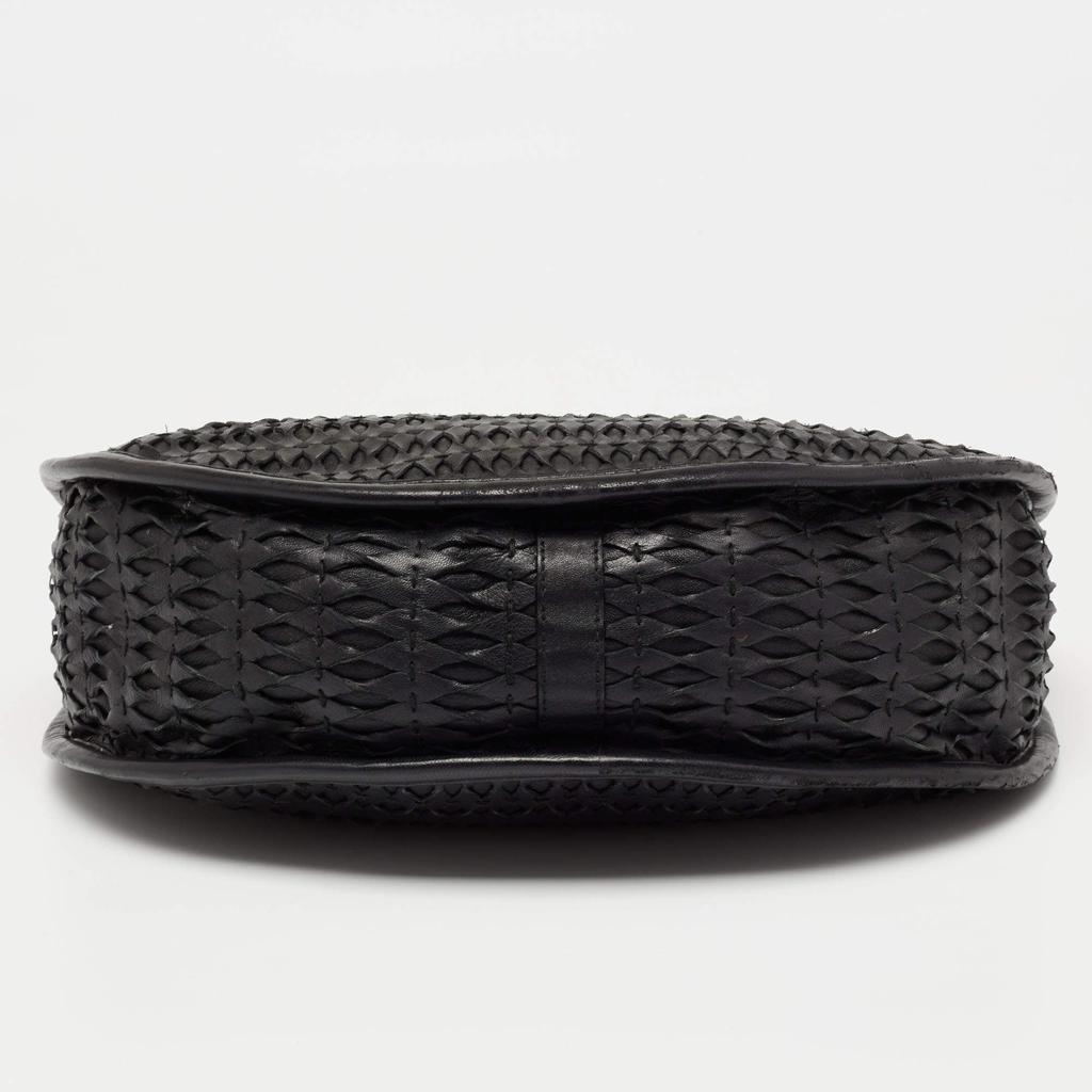 Dior Black Leather Contrast Twist Hobo商品第7张图片规格展示