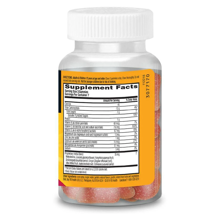 商品Airborne|Immune Support Gummies with Vitamin C, E, Zinc, Echinacea and Ginger Very Berry,价格¥74,第5张图片详细描述