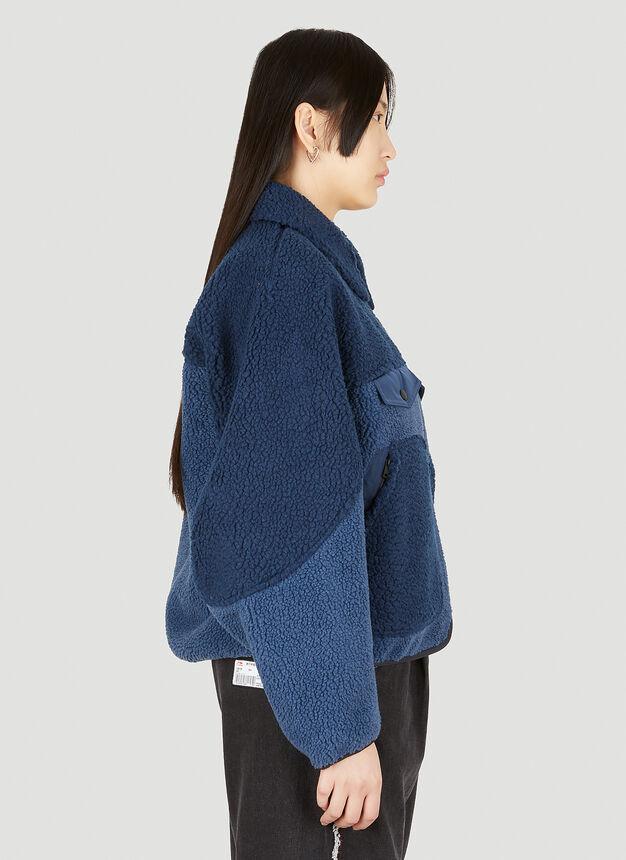 Colour Block Fleece Jacket in Bllue商品第3张图片规格展示
