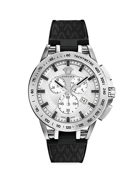 商品Versace|Sport Tech Stainless Steel & Silicone Strap Watch,价格¥10454,第1张图片