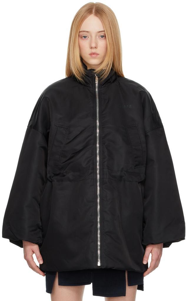 商品Ganni|Black Nylon Bomber Jacket,价格¥1749,第1张图片