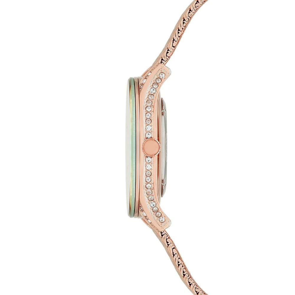 商品Anne Klein|Women's Rose Gold-Tone Stainless Steel Mesh Bracelet Watch 30mm AK-2208RGRG,价格¥534,第2张图片详细描述