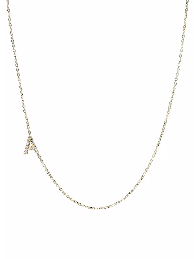 商品Anzie|Love Letter Initial 14K Yellow Gold & 0.05 TCW Diamond Necklace,价格¥5058,第1张图片