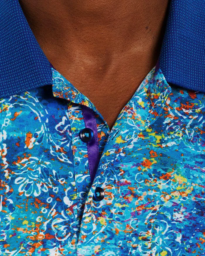 商品Robert Graham|In Deep Water Cotton Printed Classic Fit Polo Shirt,价格¥749,第4张图片详细描述