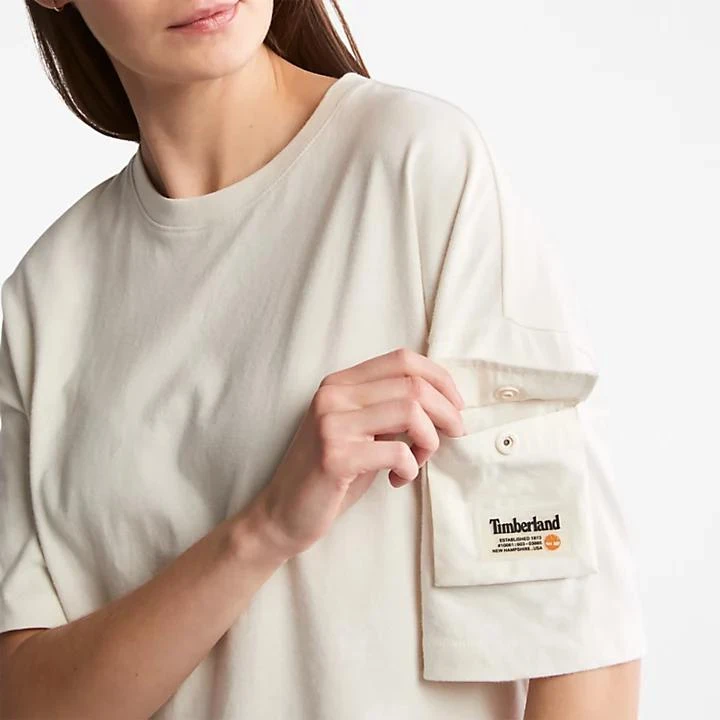 商品Timberland|Progressive Utility Pocket T-Shirt for Women in White,价格¥185,第5张图片详细描述