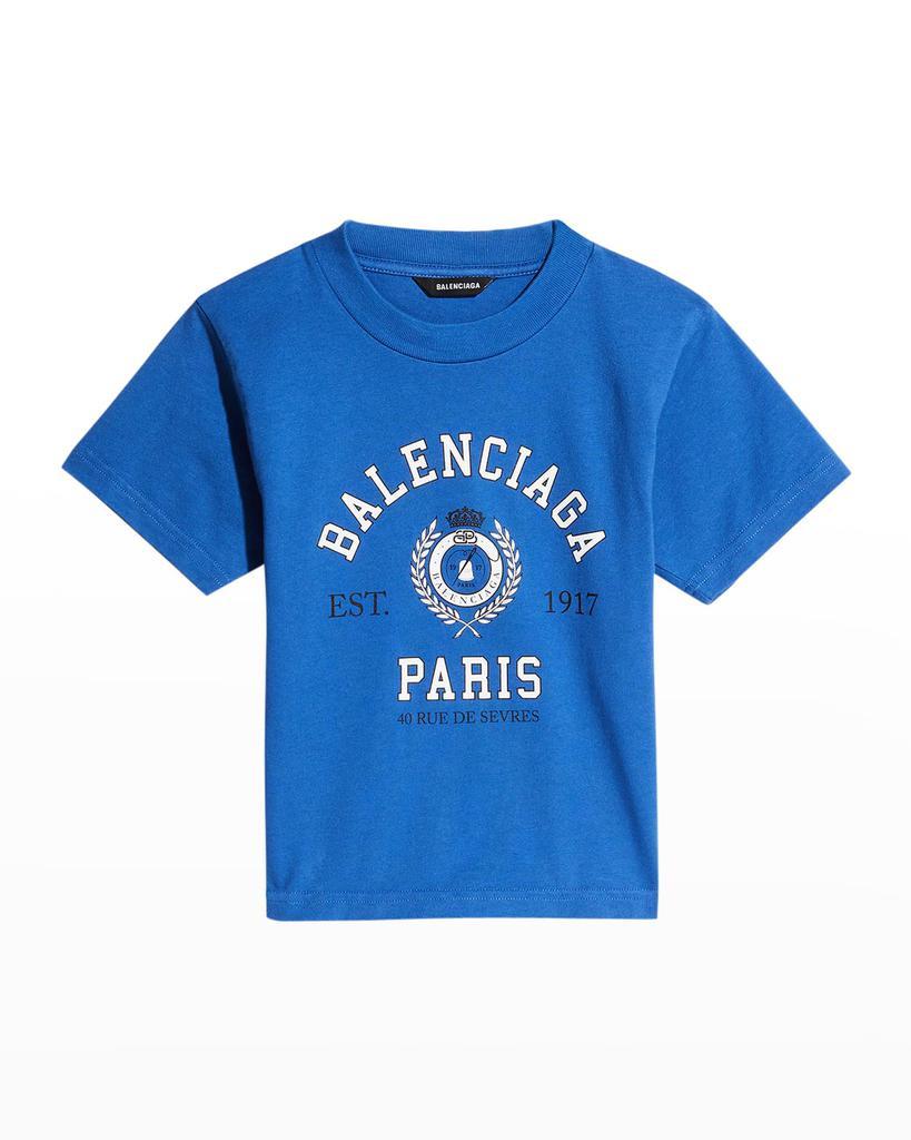 商品Balenciaga|Kid's University Crest Logo T-Shirt, Size 2-10,价格¥1440,第1张图片