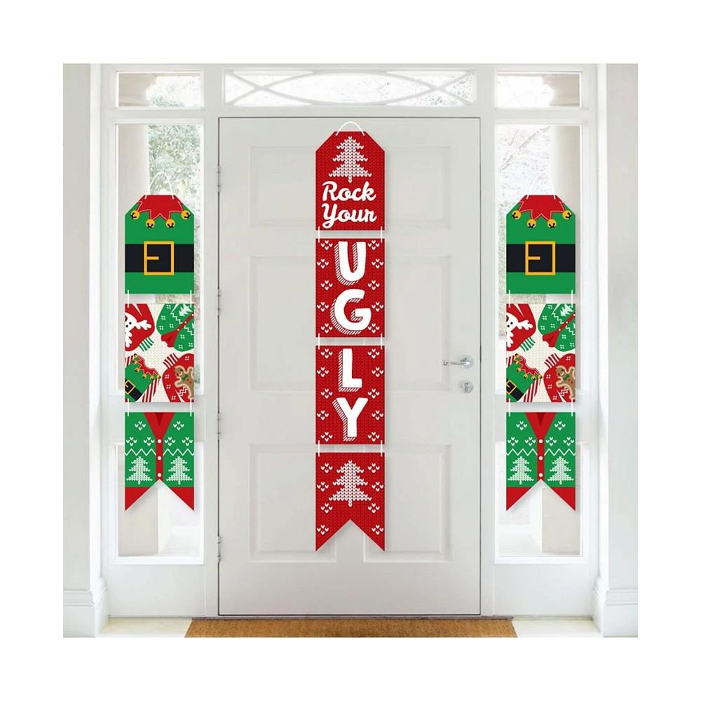 商品Big Dot of Happiness|Ugly Sweater - Hanging Vertical Paper Door Banners Christmas - Indoor Door Decor,价格¥157,第1张图片