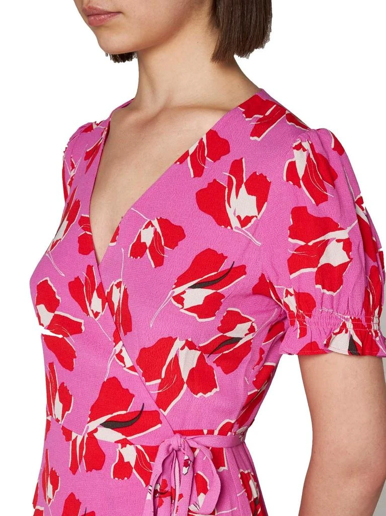 商品Diane von Furstenberg|Diane von Furstenberg Floral Printed V-Neck Dress,价格¥1964,第5张图片详细描述