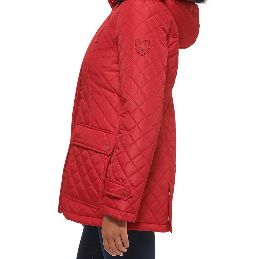 商品Tommy Hilfiger|Women's Quilted Hooded Faux-Fur-Trim Coat,价格¥769,第6张图片详细描述