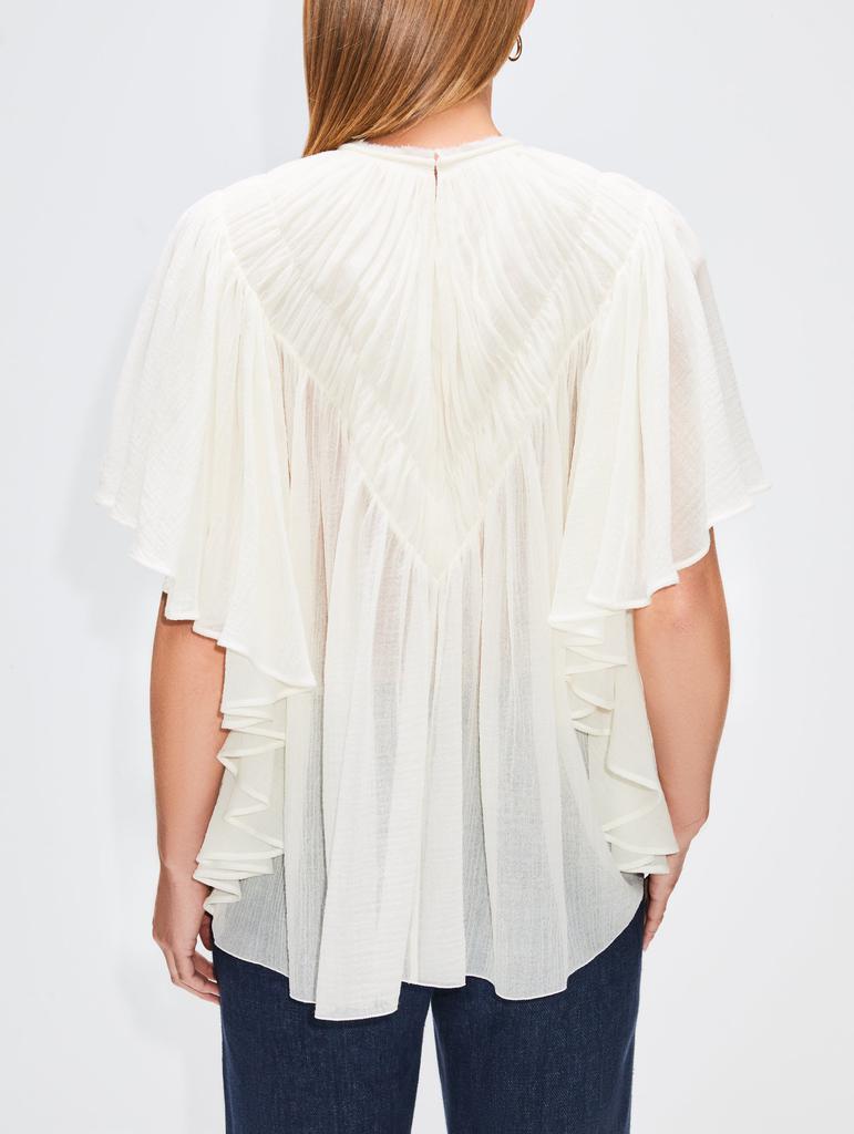 V Gathered Ruffle Top商品第4张图片规格展示