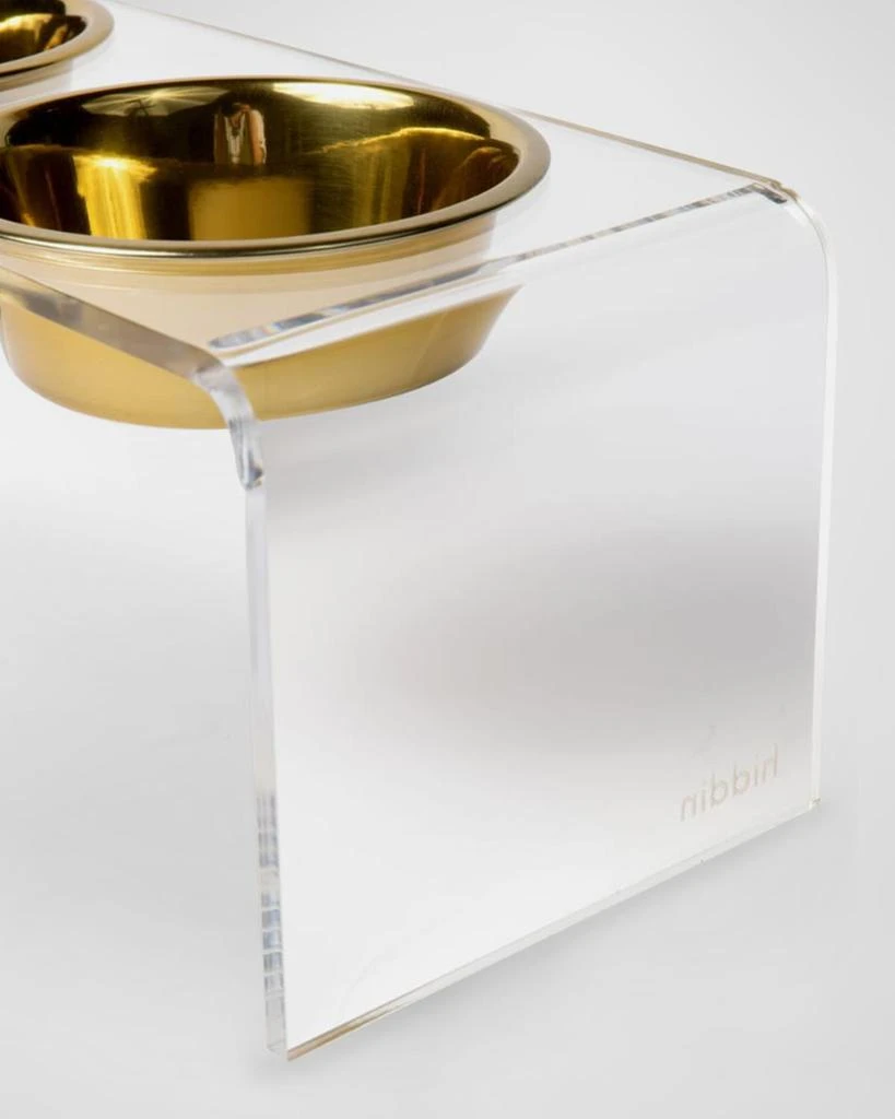 商品HIDDIN|Medium Clear Double Golden Bowl Pet Feeder, 1 Qt,价格¥1157,第4张图片详细描述