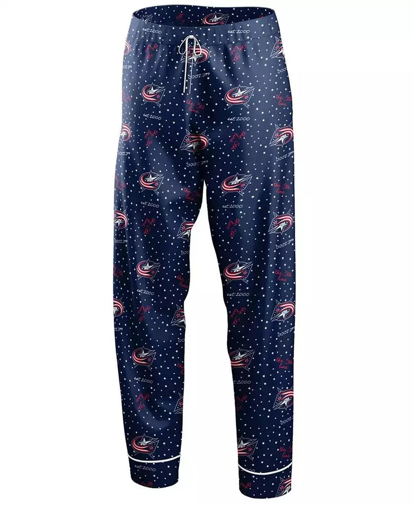 商品WEAR by Erin Andrews|Women's Navy Columbus Blue Jackets Long Sleeve Button-Up Shirt Pants Sleep Set,价格¥335,第4张图片详细描述