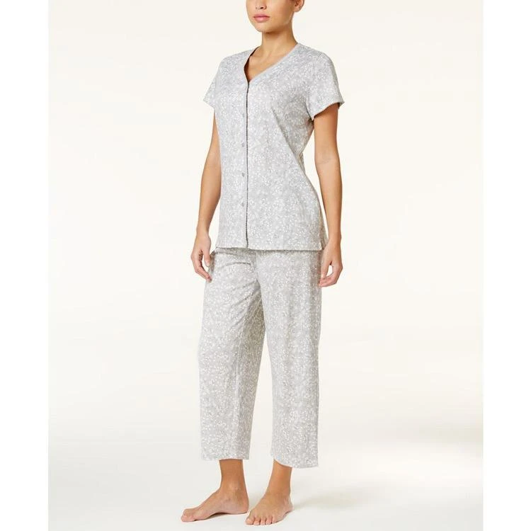 商品Charter Club|Loop-Trimmed Top and Cropped Pants Pajama Set, Only at Macy's,价格¥172,第2张图片详细描述