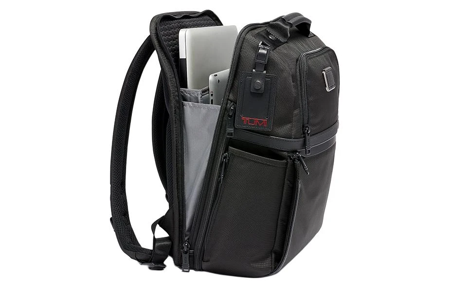 商品[国内直发] Tumi|Alpha 品牌标识商务通勤大容量拉链 尼龙 书包背包双肩包 男款 黑色,价格¥3849,第8张图片详细描述