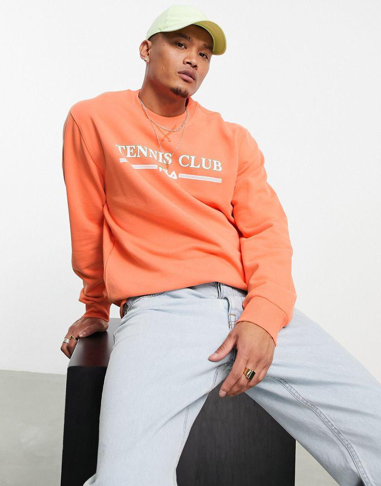 Fila tennis club sweatshirt in orange商品第1张图片规格展示