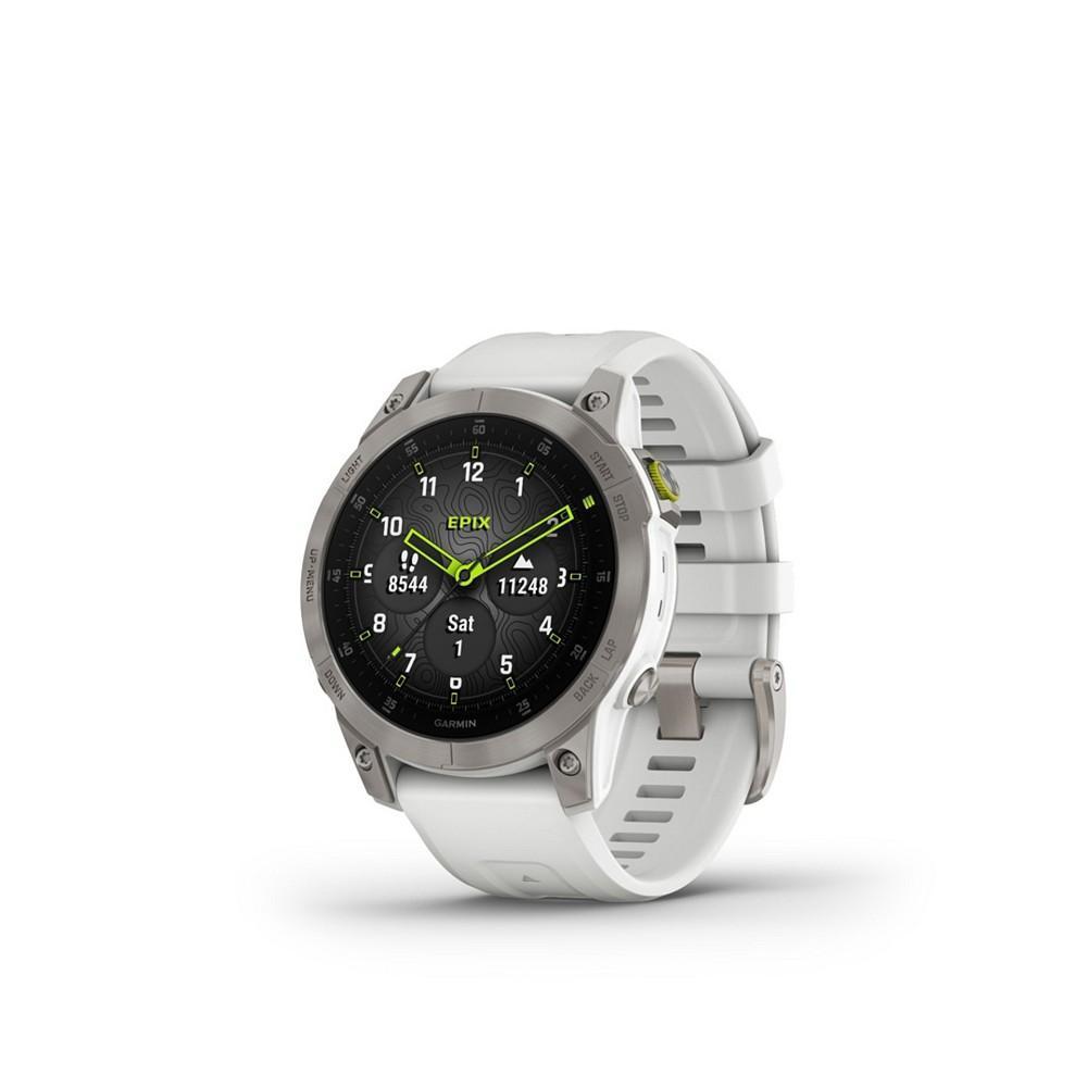 商品Garmin|Unisex Epix White Titanium White Silicone Band Smart Watch 33mm,价格¥6631,第1张图片