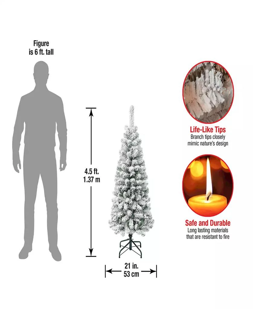 商品National Tree Company|First Traditions 4.5' Acacia Pencil Slim Flocked Tree,价格¥1734,第4张图片详细描述