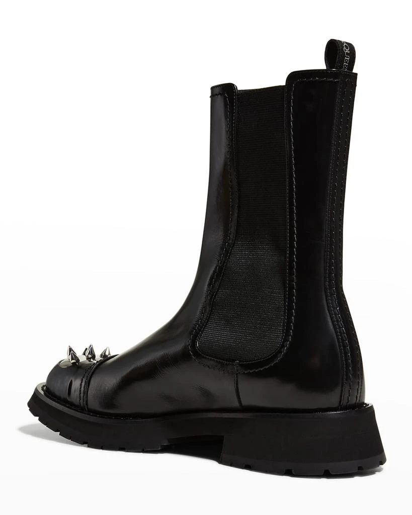 商品Alexander McQueen|Men's Spike-Toe Leather Combat Boots,价格¥3110,第4张图片详细描述