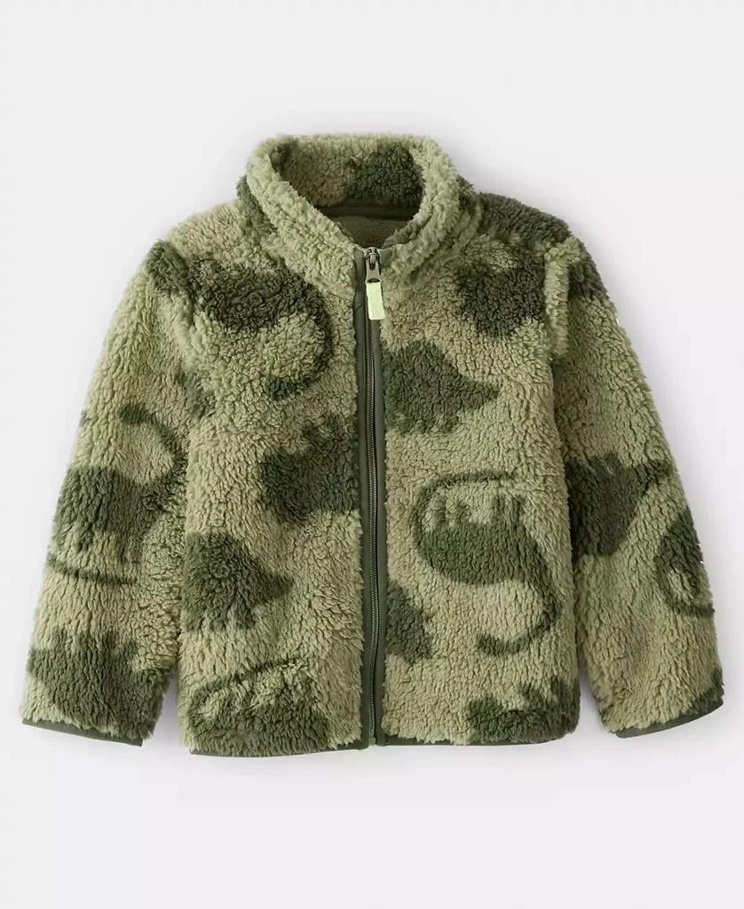 商品Carter's|Boys Toddler 2T-5T Dinosaur Sherpa Zip-Up Jacket,价格¥141,第1张图片
