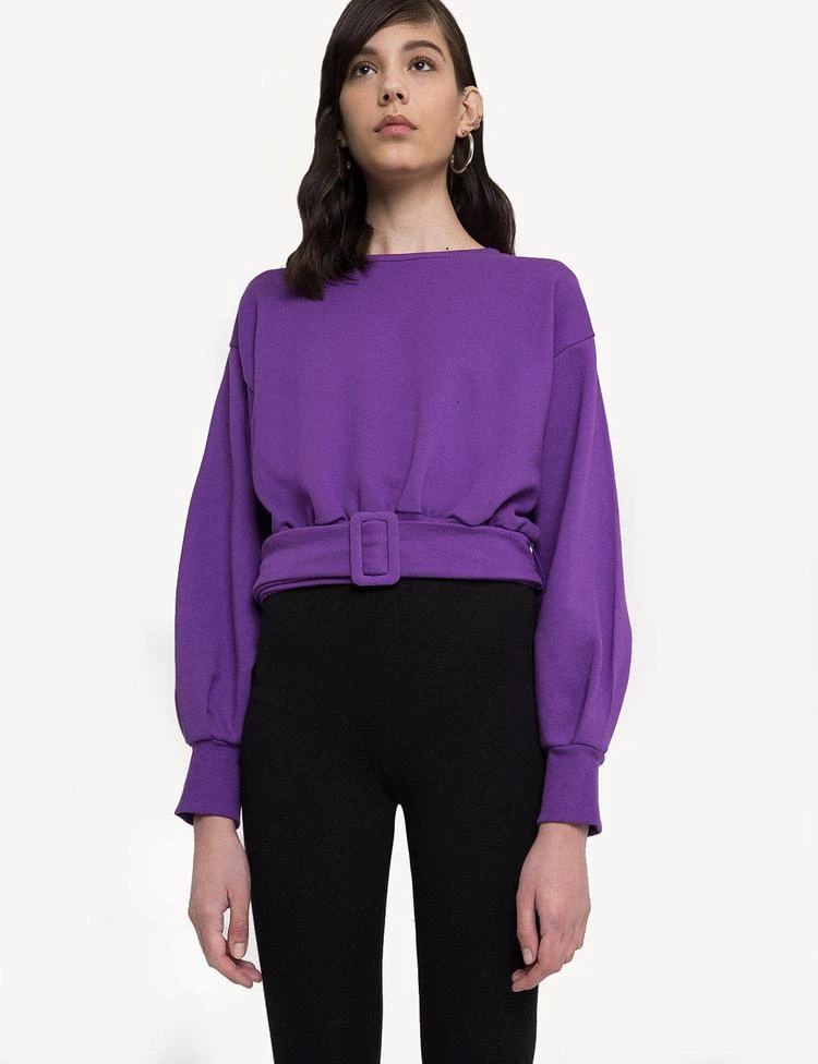商品Pixie Market|Purple Belted Sweatshirt,价格¥594,第3张图片详细描述