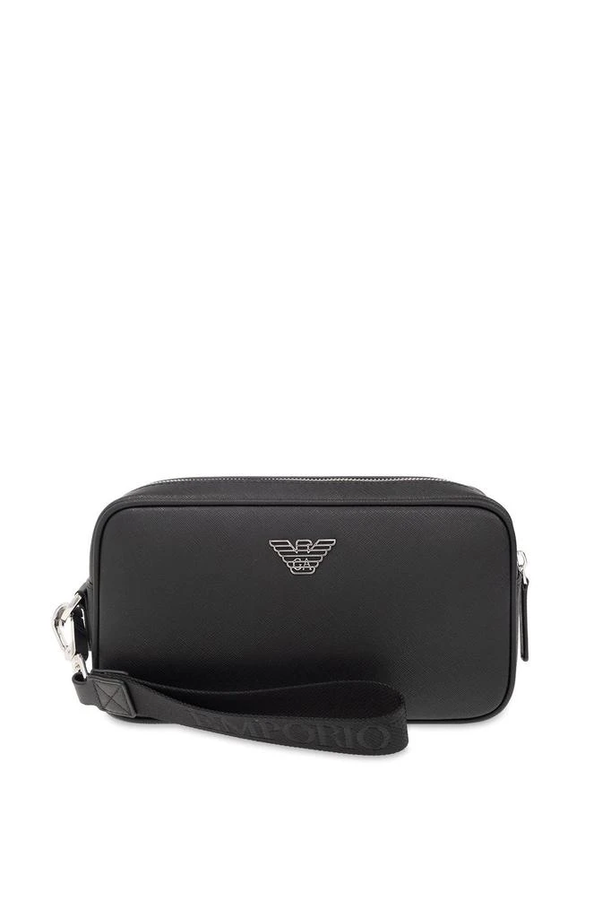 商品Emporio Armani|Emporio Armani ASV Saffiano Logo Plaque Washbag,价格¥1294,第1张图片