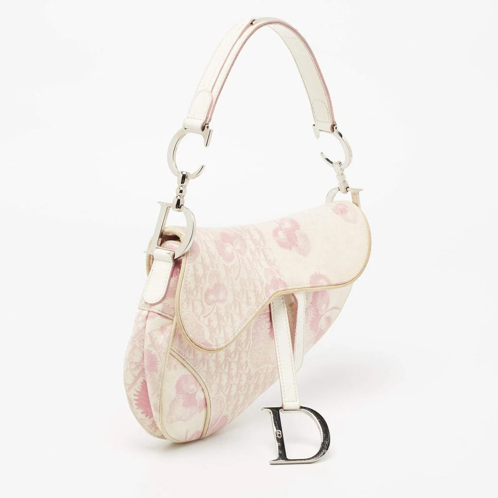 商品[二手商品] Dior|Dior Dark Pink/White Printed Canvas and Patent Leather Saddle Bag,价格¥13061,第3张图片详细描述