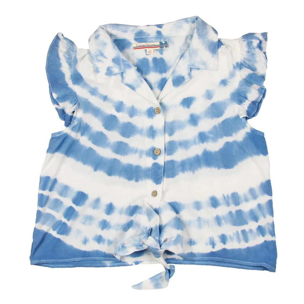 商品Vintage Havana|Vintage Havana Girls Big Girls Tie-Dye Button-Down Top,价格¥31,第1张图片