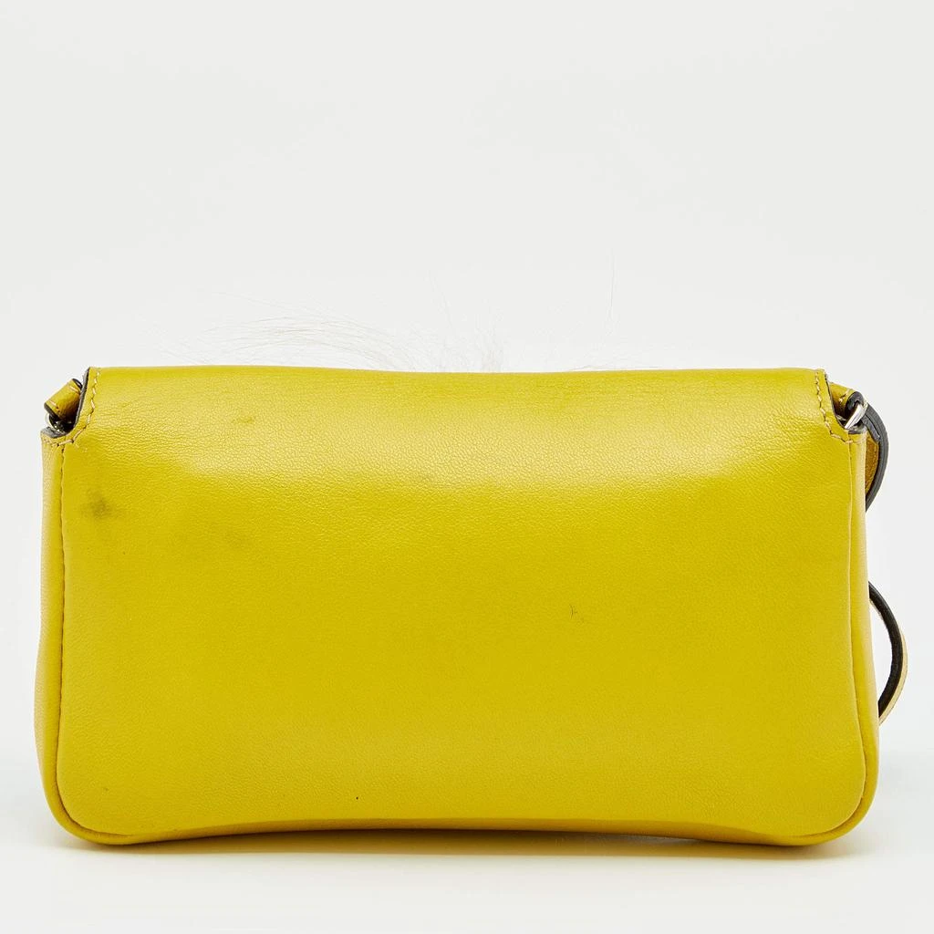 商品[二手商品] Fendi|Fendi Yellow Leather And Fur Micro Monster Baguette,价格¥2205,第4张图片详细描述