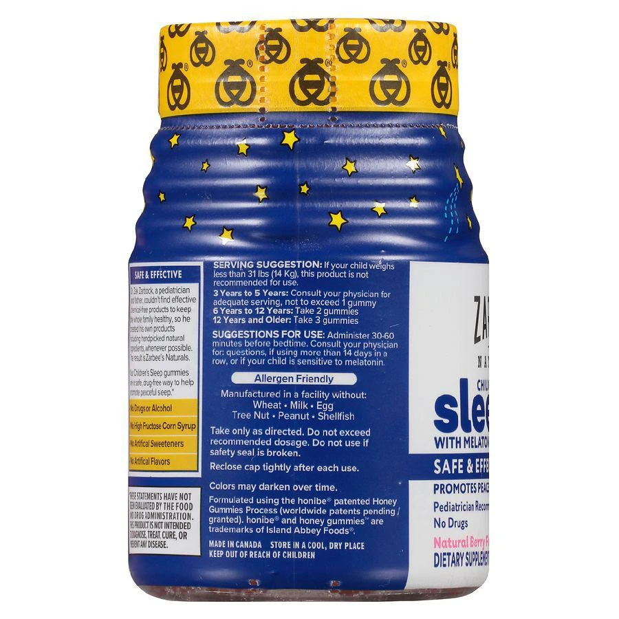 商品ZarBee's Naturals|Child Sleep Gummies Berry,价格¥82,第2张图片详细描述