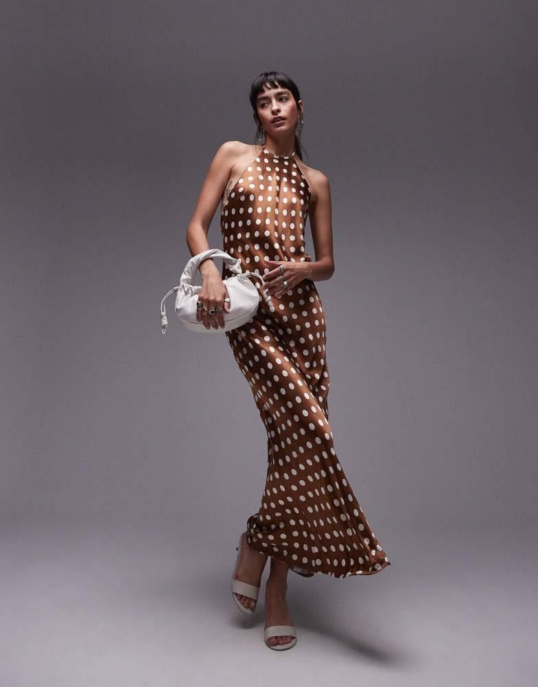 brown dotted horses maxi dress Farm Rio Women's Dotted Horses Maxi Dress