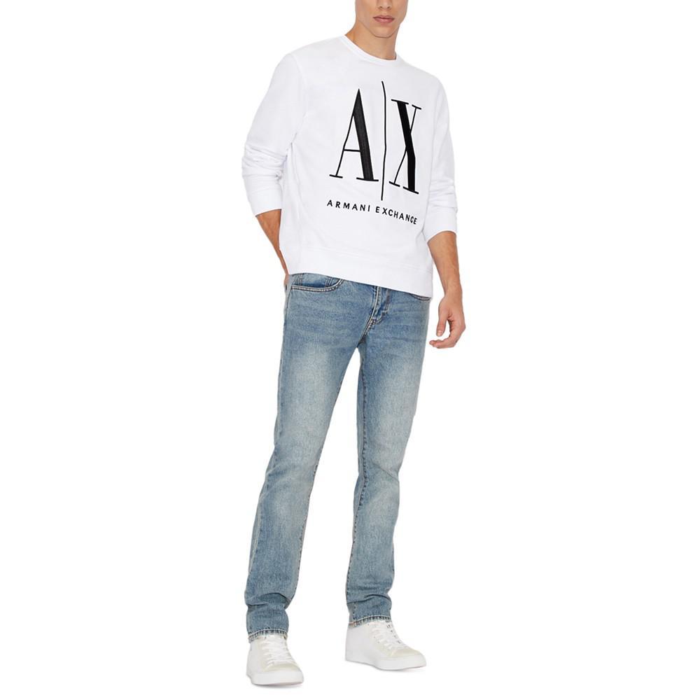 商品Armani Exchange|Men's Fleece Logo Long-Sleeve Crewneck Sweatshirt,价格¥788,第5张图片详细描述