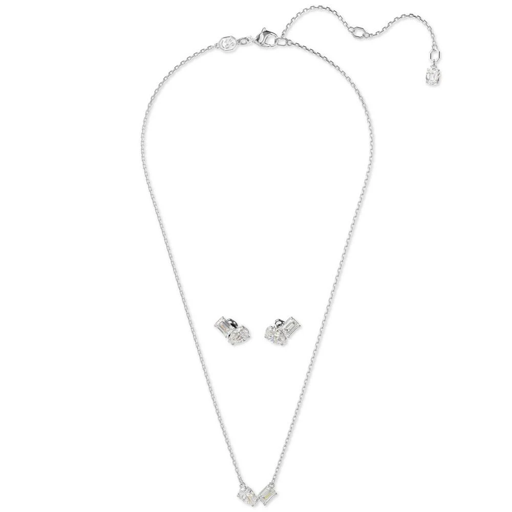 商品Swarovski|Rhodium-Plated Mixed Crystal Pendant Necklace & Stud Earrings Set,价格¥1469,第2张图片详细描述