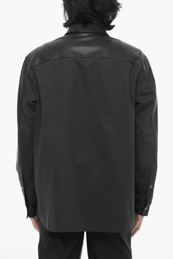 商品Neil Barrett|Neil Barrett Leather and Cotton Overshirt with Front Buttoning,价格¥6641,第2张图片详细描述