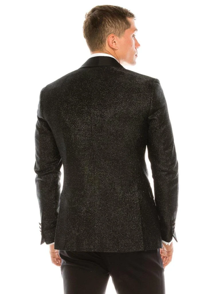 商品RON TOMSON|Black Sparkle Shawl Lapel Tuxedo Jacket,价格¥3613,第5张图片详细描述