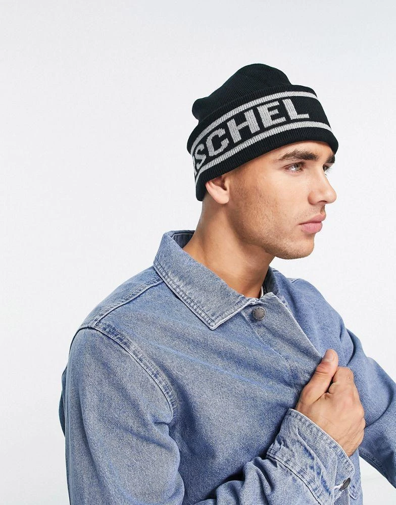 商品Herschel Supply|Herschel Supply Co Elmer logo beanie in heather black,价格¥103,第3张图片详细描述