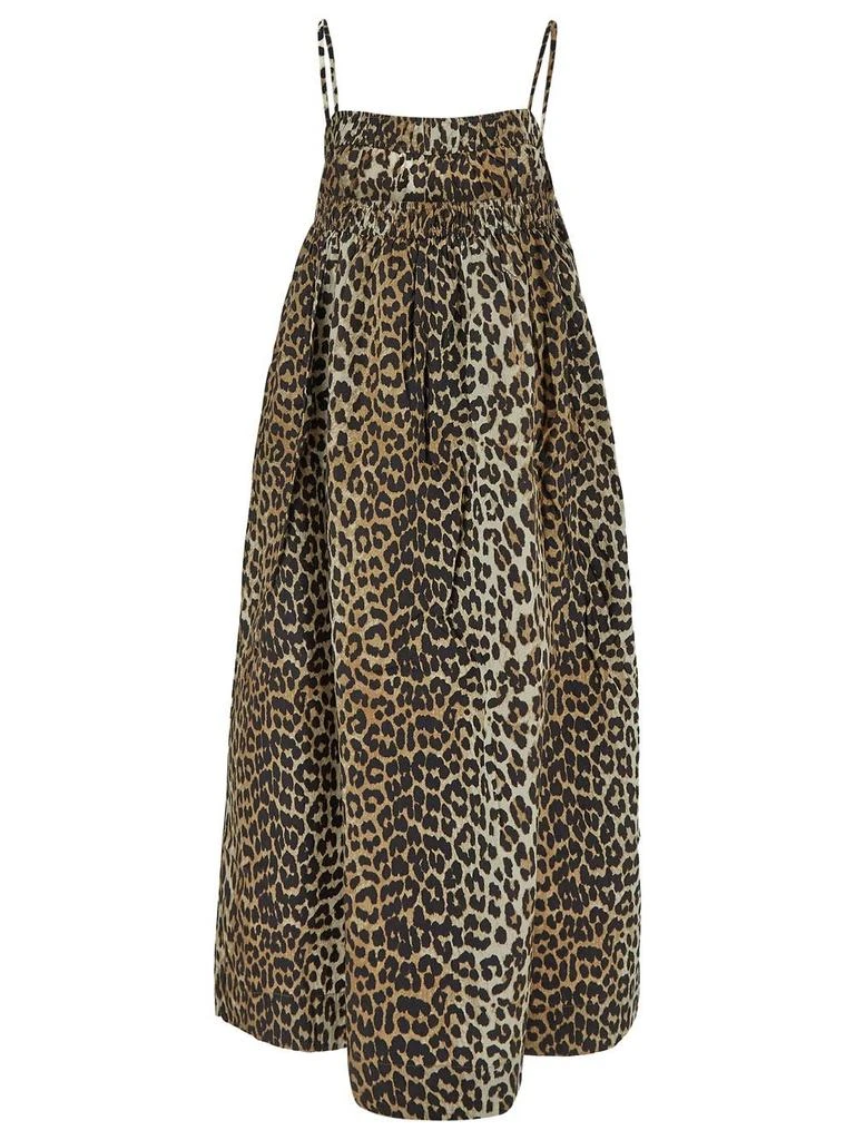 商品Ganni|Leopard Midi Strap Dress,价格¥1812,第2张图片详细描述