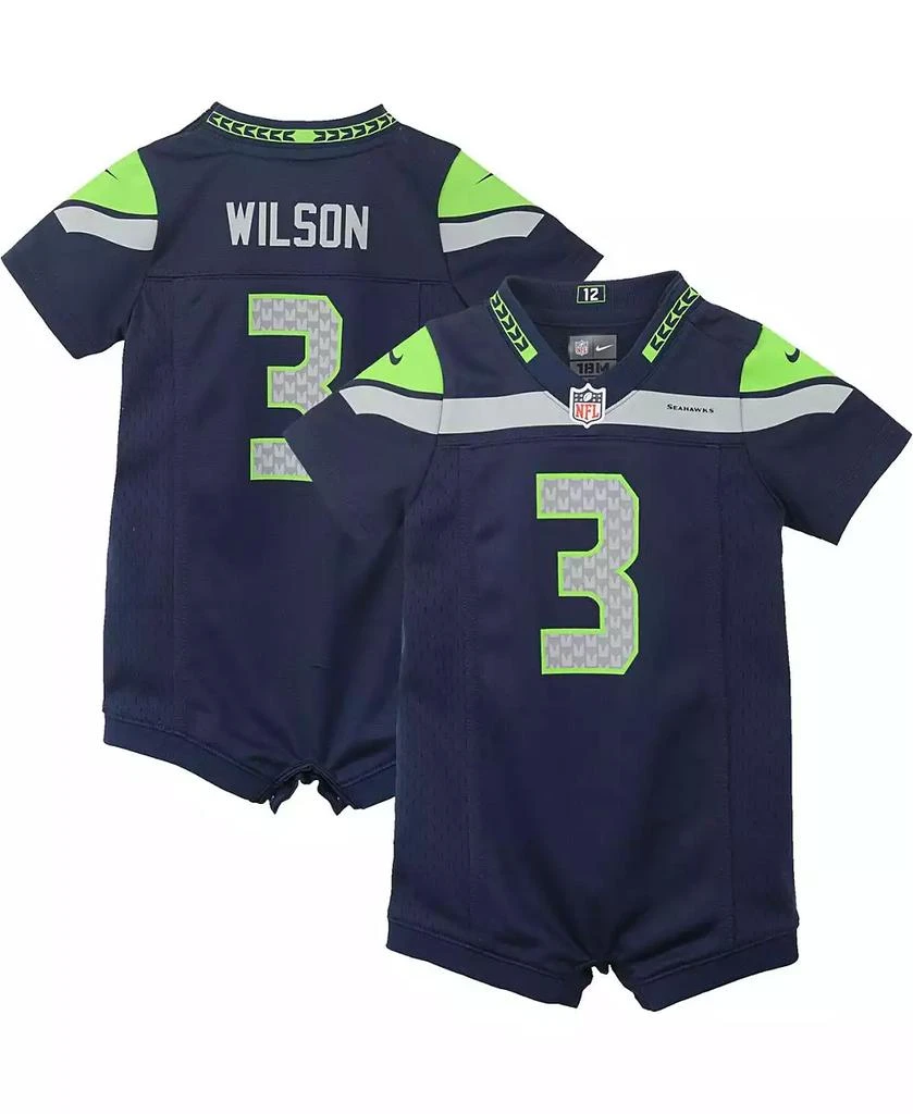 商品NIKE|Infant Russell Wilson Navy Seattle Seahawks Romper Jersey,价格¥337,第1张图片