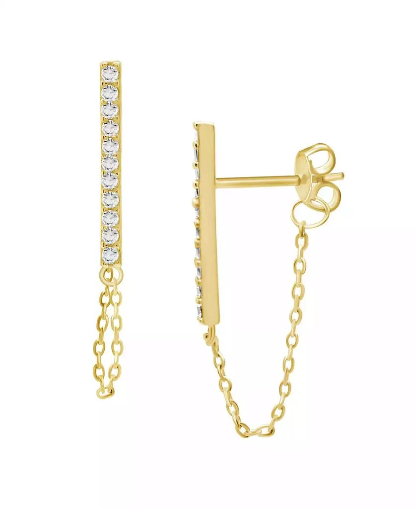 商品Essentials|Gold Plated Bar Chain Drop Post Earrings,价格¥132,第1张图片